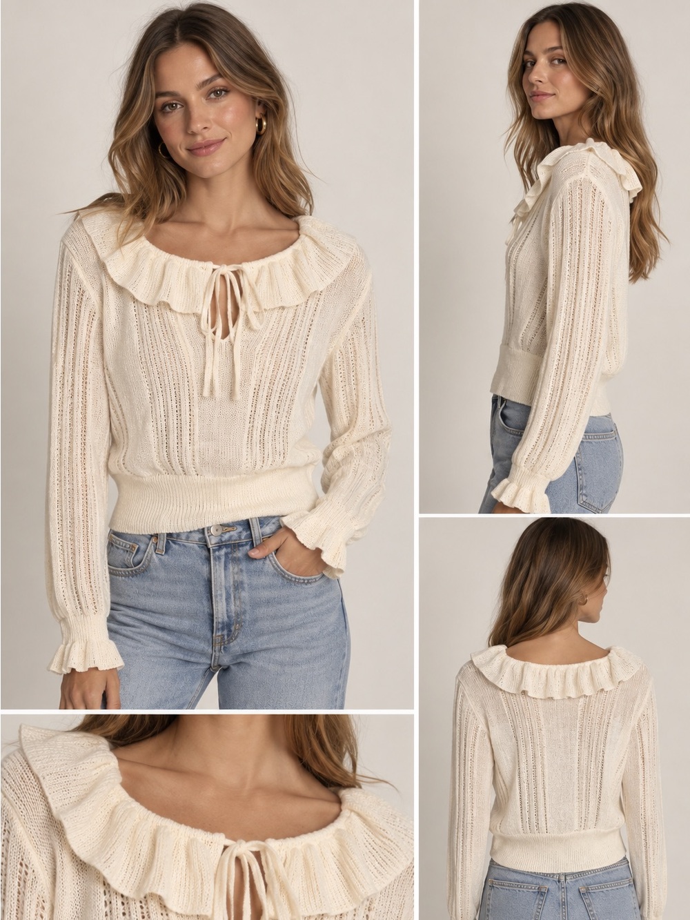 H&M Ruffle Tie Neck Sweater - Picture 2 of 10